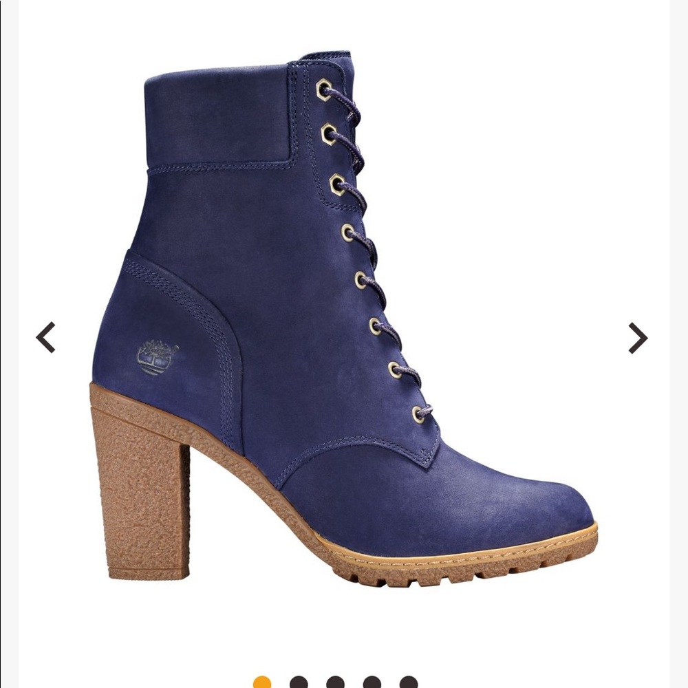 Women's Navy Lace-Up Heeled Ankle Boots